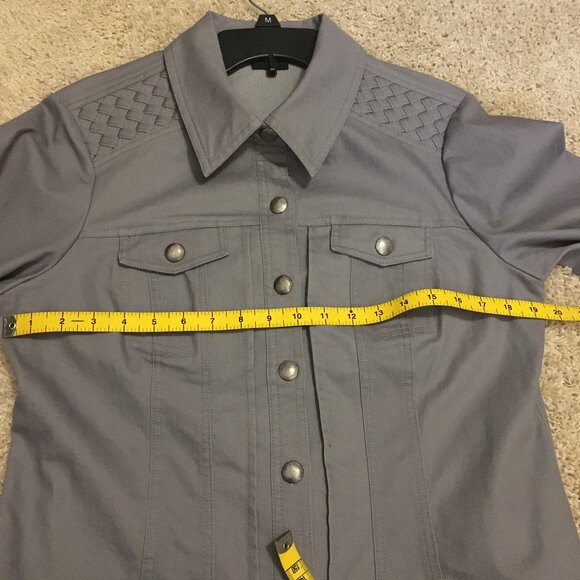 TRIBAL Clay Grey Braided Jean Jacket - Picture 11 of 15